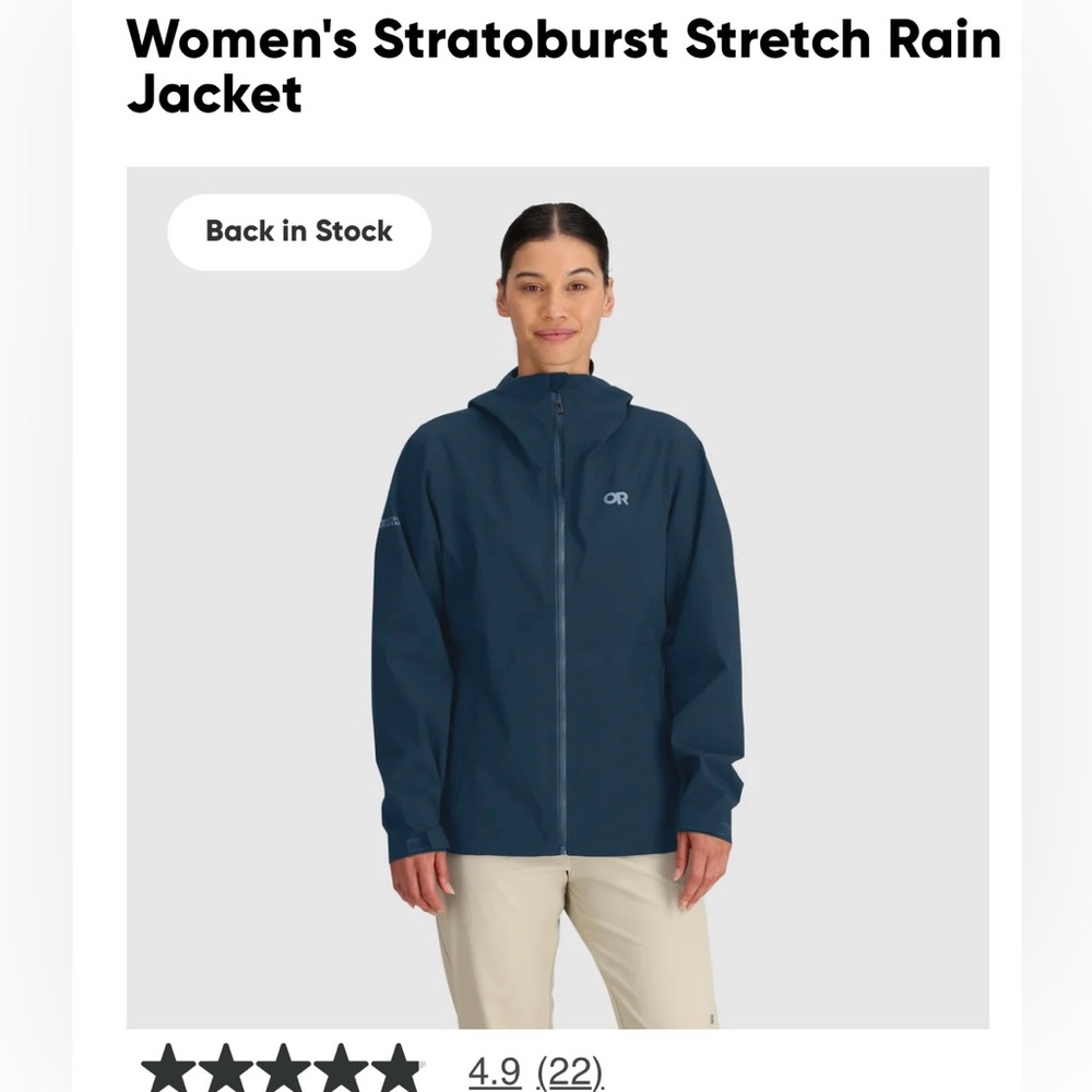 Outdoor Research Women's Stratoburst Stretch Rain Jacket - Medium - color Cenote